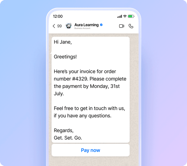 Close deals instantly with branded, frictionless payment links